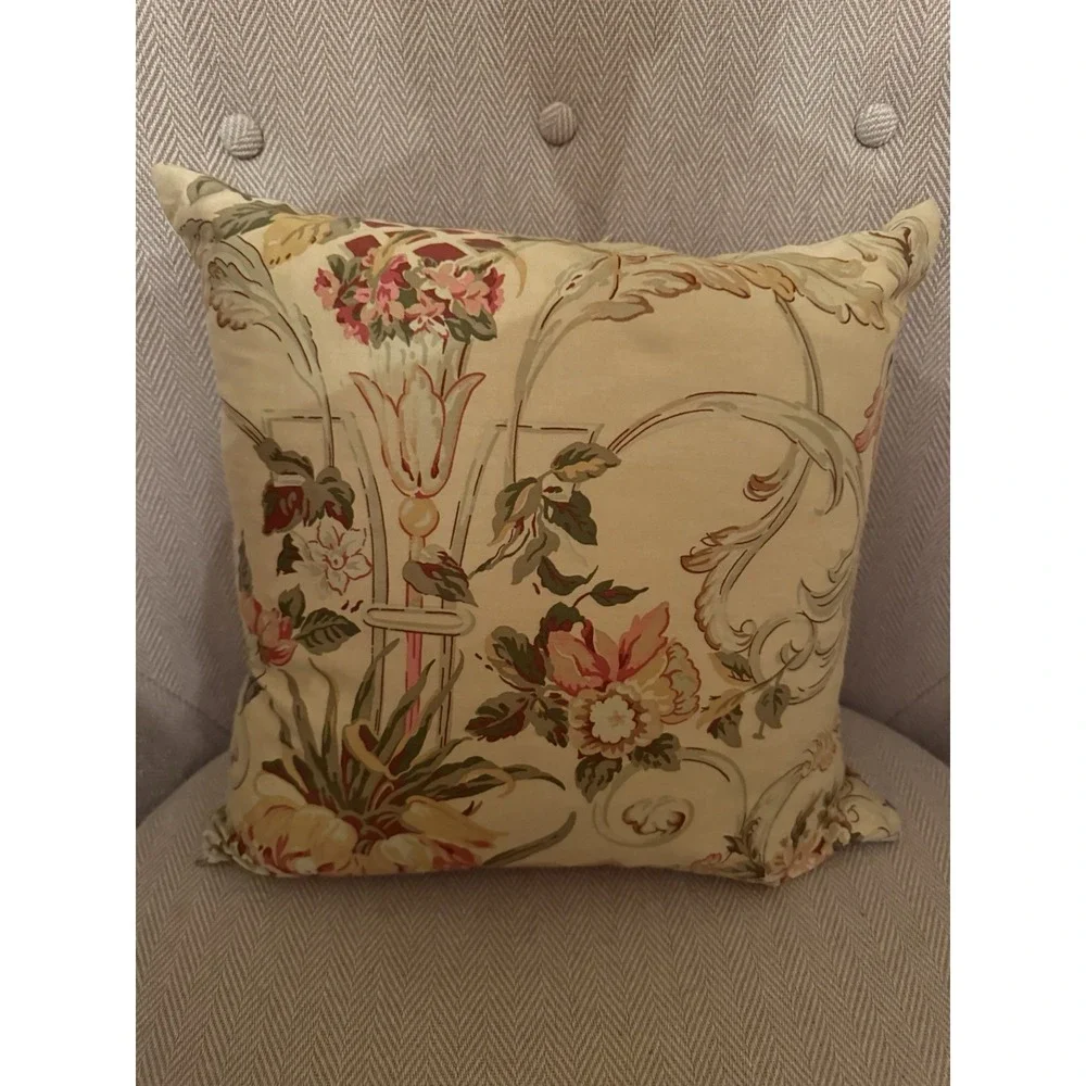 VINTAGE RALPH LAUREN GUINEVERE FLORAL SMALL‎ THROW BEDDING PILLOW DOWN